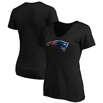 Women's Fanatics Branded Black New England Patriots Midnight Mascot Logo V-Neck T-Shirt