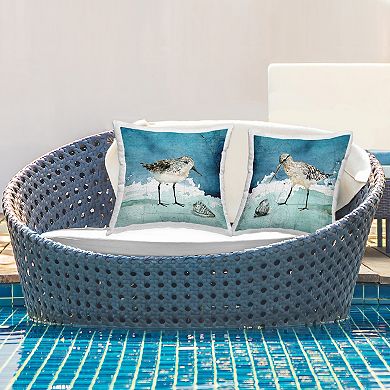 Stupell Home Decor 2-Pack Sandpiper Birds Nautical Beach Throw Pillow Set