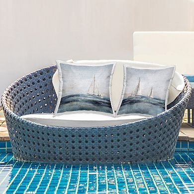 Stupell Home Decor Row Boats on Beach Throw Pillow