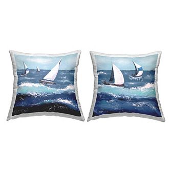Stupell Home Decor Floral Bike on Beach Throw Pillow