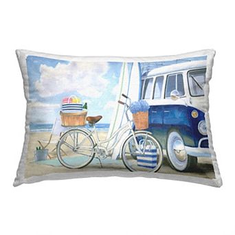 Stupell Home Decor Bike & Van on Shore Throw Pillow