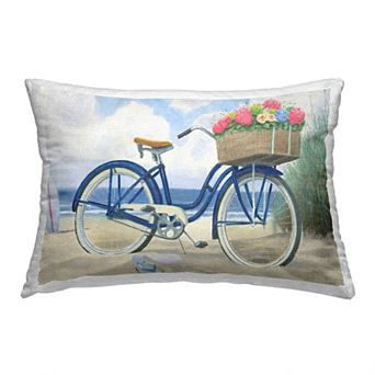 Stupell Home Decor Floral Bike on Beach Throw Pillow