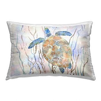 Stupell Home Decor Pastel Blue Turtle Throw Pillow