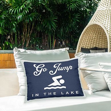 Stupell Home Decor Blue Jump in Lake Throw Pillow