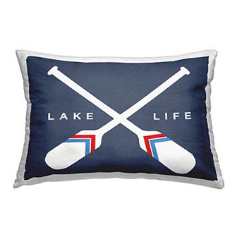 Stupell Home Decor Blue Lake Life Oars Throw Pillow