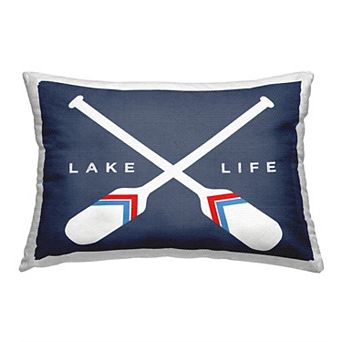 Stupell Home Decor Blue Lake Life Oars Throw Pillow