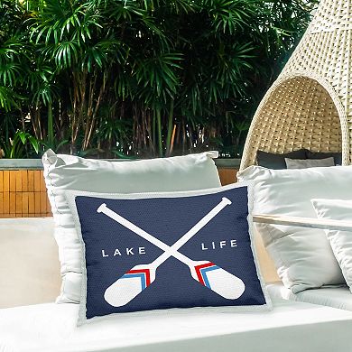 Stupell Home Decor Blue Lake Life Oars Throw Pillow