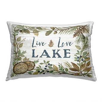 Stupell Home Decor Live Love Lake Phrase Throw Pillow