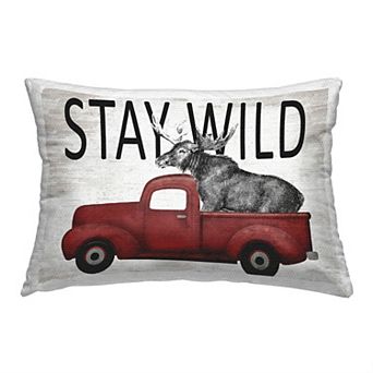 Stupell Home Decor Stay Wild Moose Throw Pillow