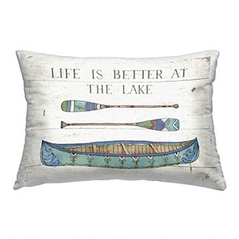 Stupell Home Decor Rustic Lake Canoe Throw Pillow