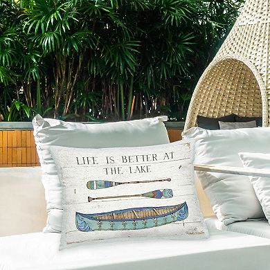 Stupell Home Decor Rustic Lake Canoe Throw Pillow
