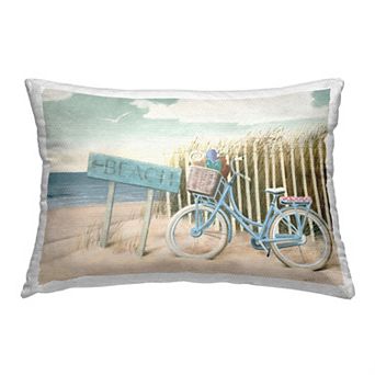 Stupell Home Decor Beach Shore & Bike Throw Pillow