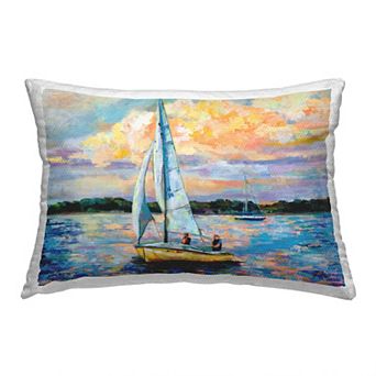 Stupell Home Decor Modern Sailboat Sunrise Throw Pillow