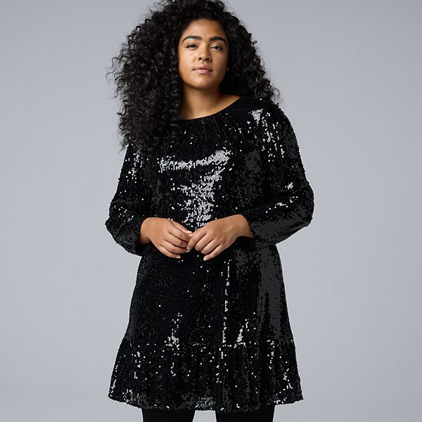 Plus Size Simply Vera Vera Wang Short Sequin Dress