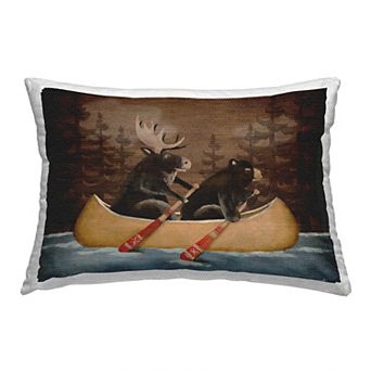 Stupell Home Decor Rustic Animals Canoe Throw Pillow