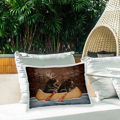 Stupell Home Decor Rustic Animals Canoe Throw Pillow