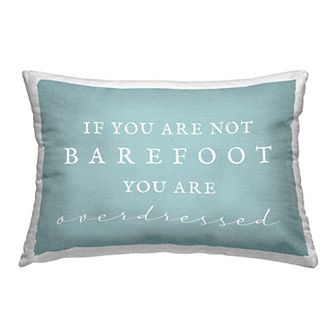 Stupell Home Decor Beach Barefoot Humor Throw Pillow