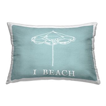 Stupell Home Decor I Beach with Umbrella Throw Pillow