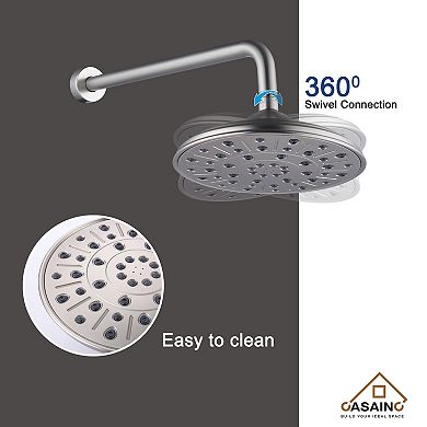 Casainc 1-handle Multi-head Round Shower Faucet Valve Included