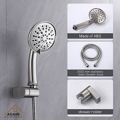 Casainc 1-handle Multi-head Round Shower Faucet Valve Included