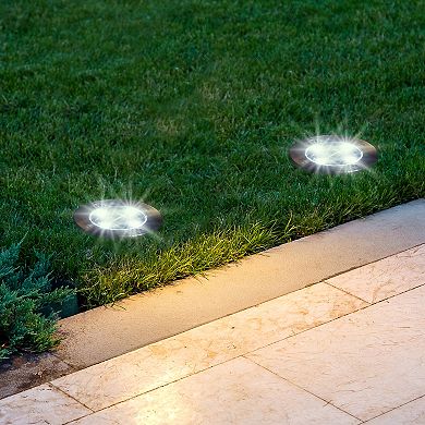 Glitzhome 6 Packs Waterproof Solar Resin Ground Lights