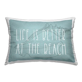 Stupell Home Decor Better at Beach Seashell Throw Pillow