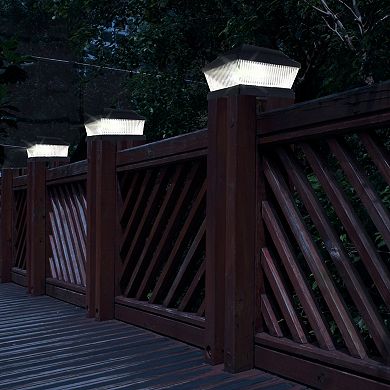 Glitzhome 4 Pack Solar Post Lights Outdoor