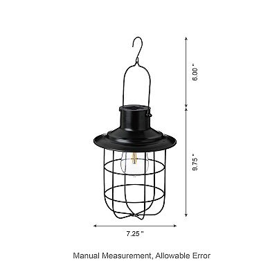 Glitzhome Wire Solar Powered Outdoor Hanging Lantern