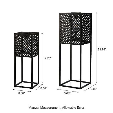 Glitzhome Outdoor Solar Powered Floor Lamp 2 Piece