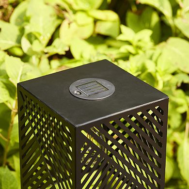 Glitzhome Outdoor Solar Powered Floor Lamp 2 Piece