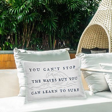 Stupell Home Decor Motivational Learn To Surf Throw Pillow