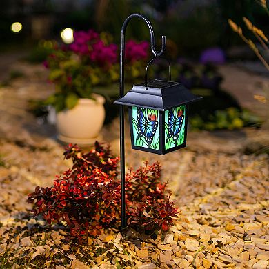 Glitzhome Solar Outdoor Decorative Lights With Colored Butterfly Design