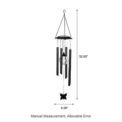 Glitzhome Butterfly Solar Wind Chimes Lights