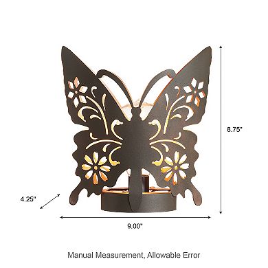Glitzhome Metal Hollow Out Butterfly Outdoor Waterproof