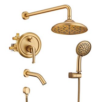 8.3inch Wall-mounted Rain Shower System With Handheld & Tub Spout