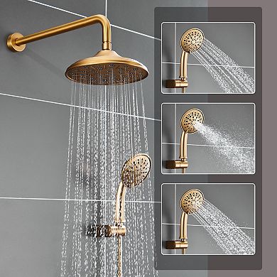 8.3inch Wall-mounted Rain Shower System With Handheld & Tub Spout