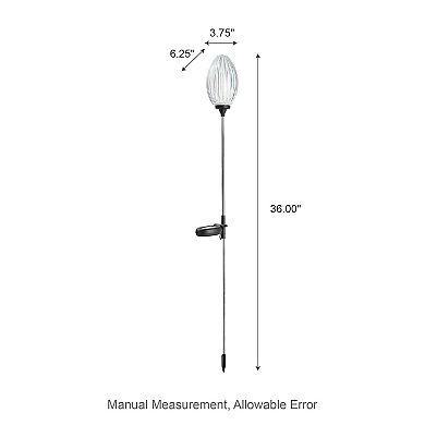 Glitzhome Set Of 3 Solar Led Flower Garden Stake Light