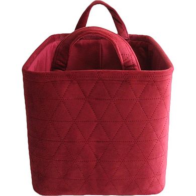 Decorative Decor Co Quilted Velvet Basket