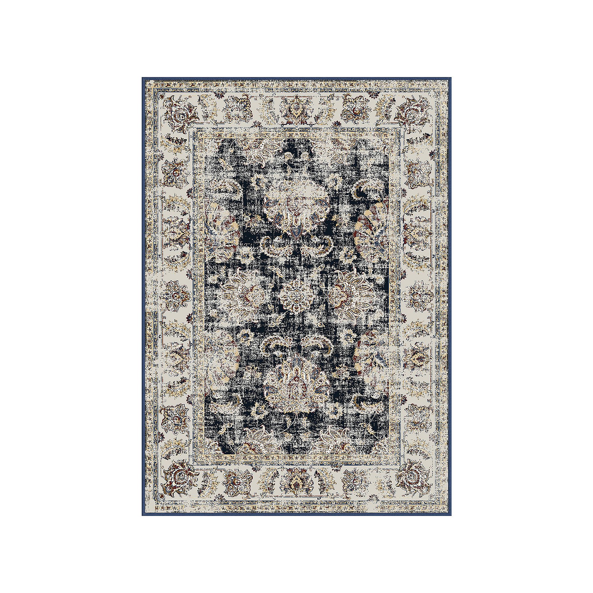 GelPro NeverMove Charlotte Dusty Rug, Black Blue