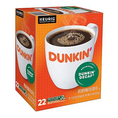 Keurig Dunkin' Decaf Single-Serve 22-Count Medium Roast Coffee K-Cup Pods