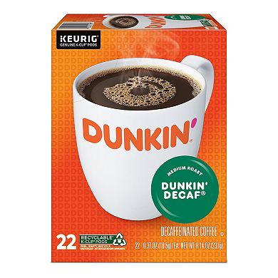 Keurig Dunkin' Decaf Single-Serve 22-Count Medium Roast Coffee K-Cup Pods