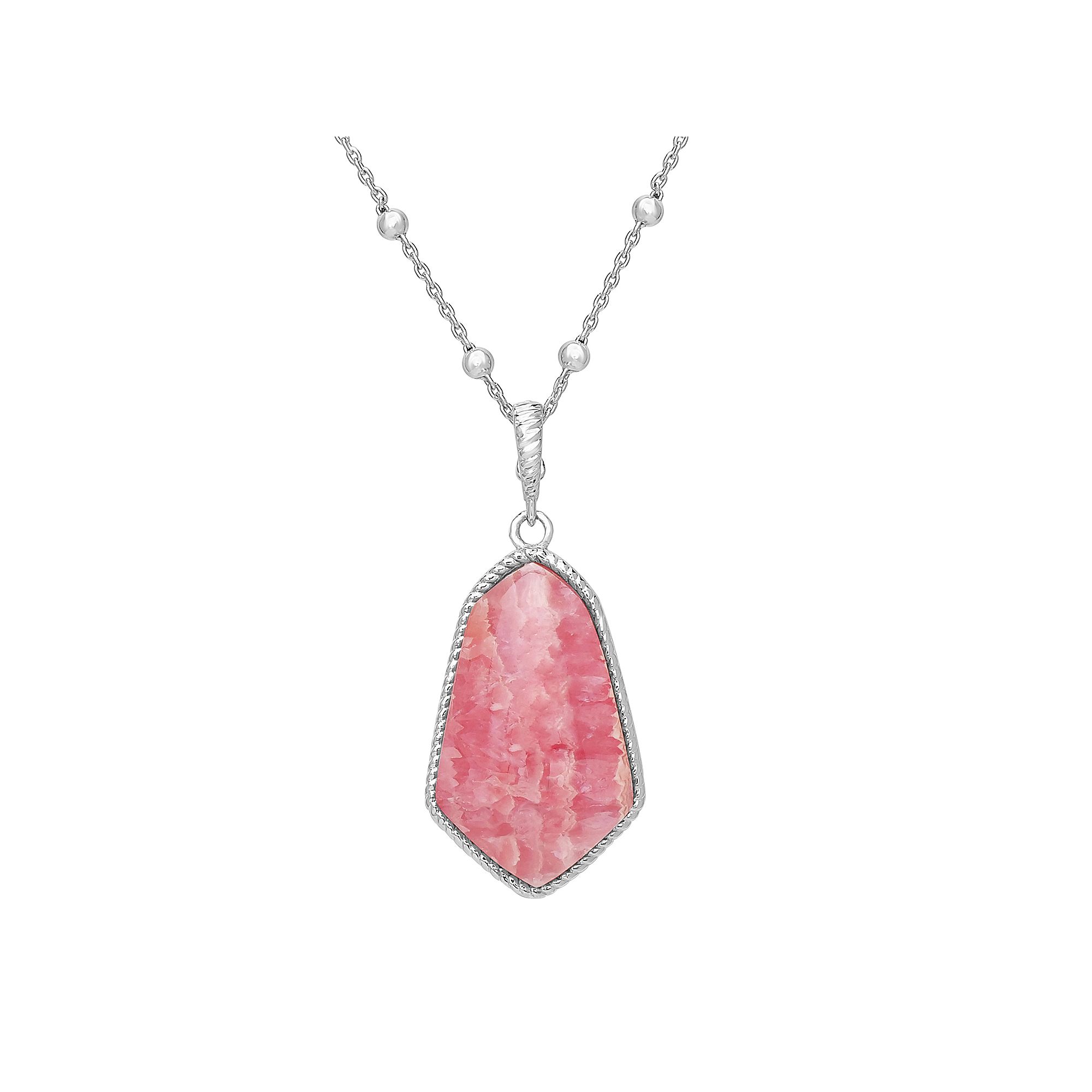 Gemistry Sterling Silver Gemstone Pendant Necklace, Womens, Size: 18, R