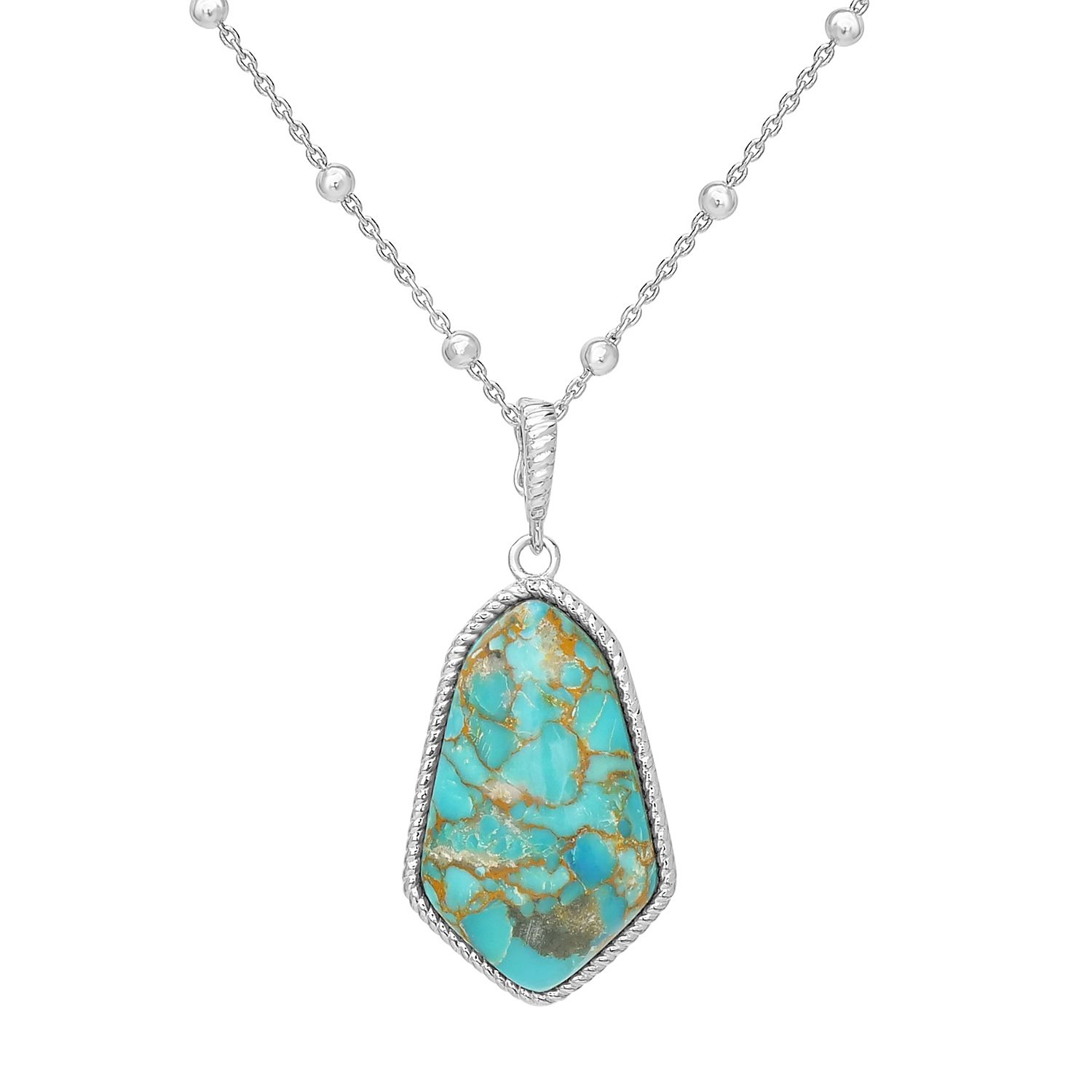 GemStar USA Sterling Silver Necklace With Gemstones & White Topaz – Elegant Statement Pendant - View #13
