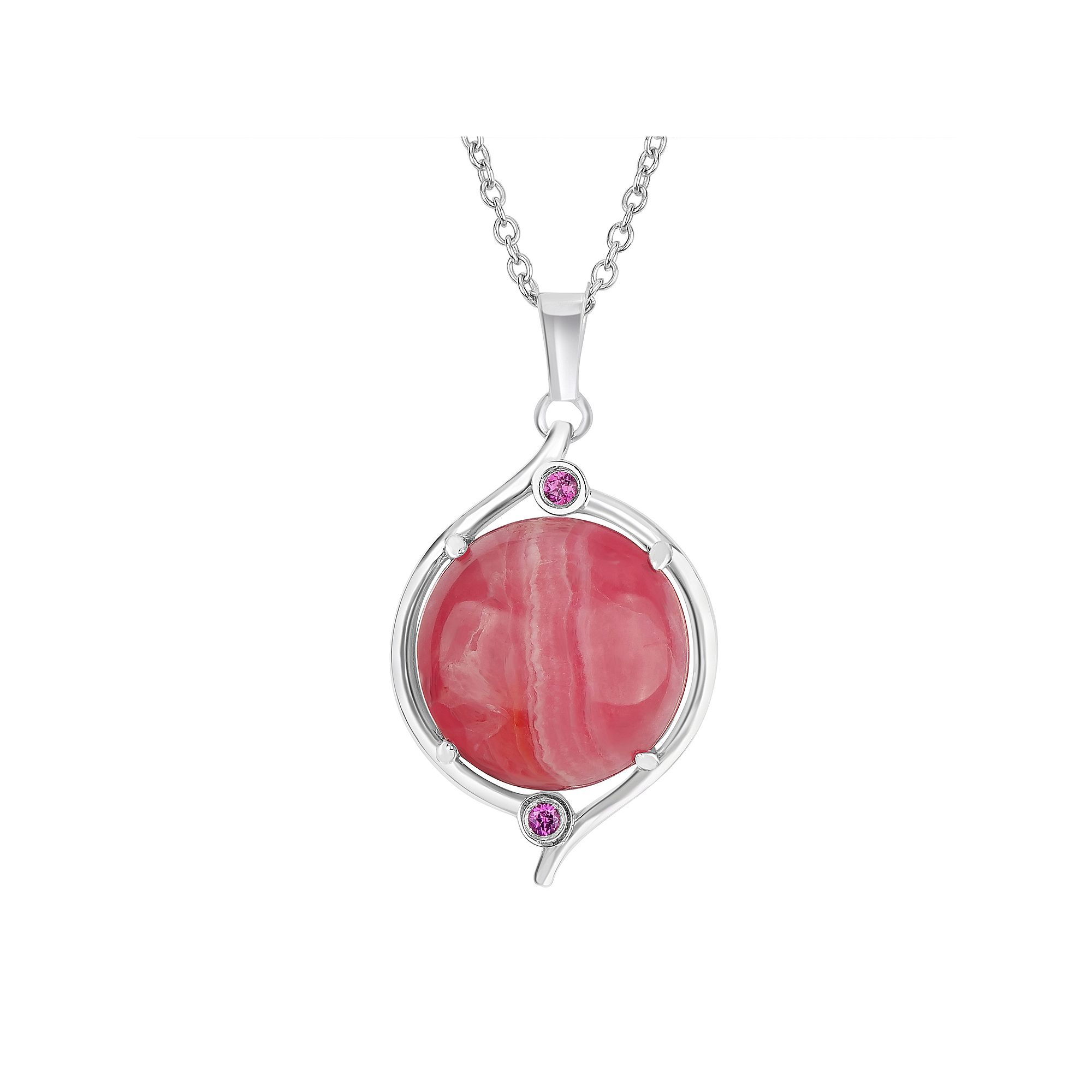 Gemistry Sterling Silver Gemstone Pendant Necklace, Womens, Size: 18, R