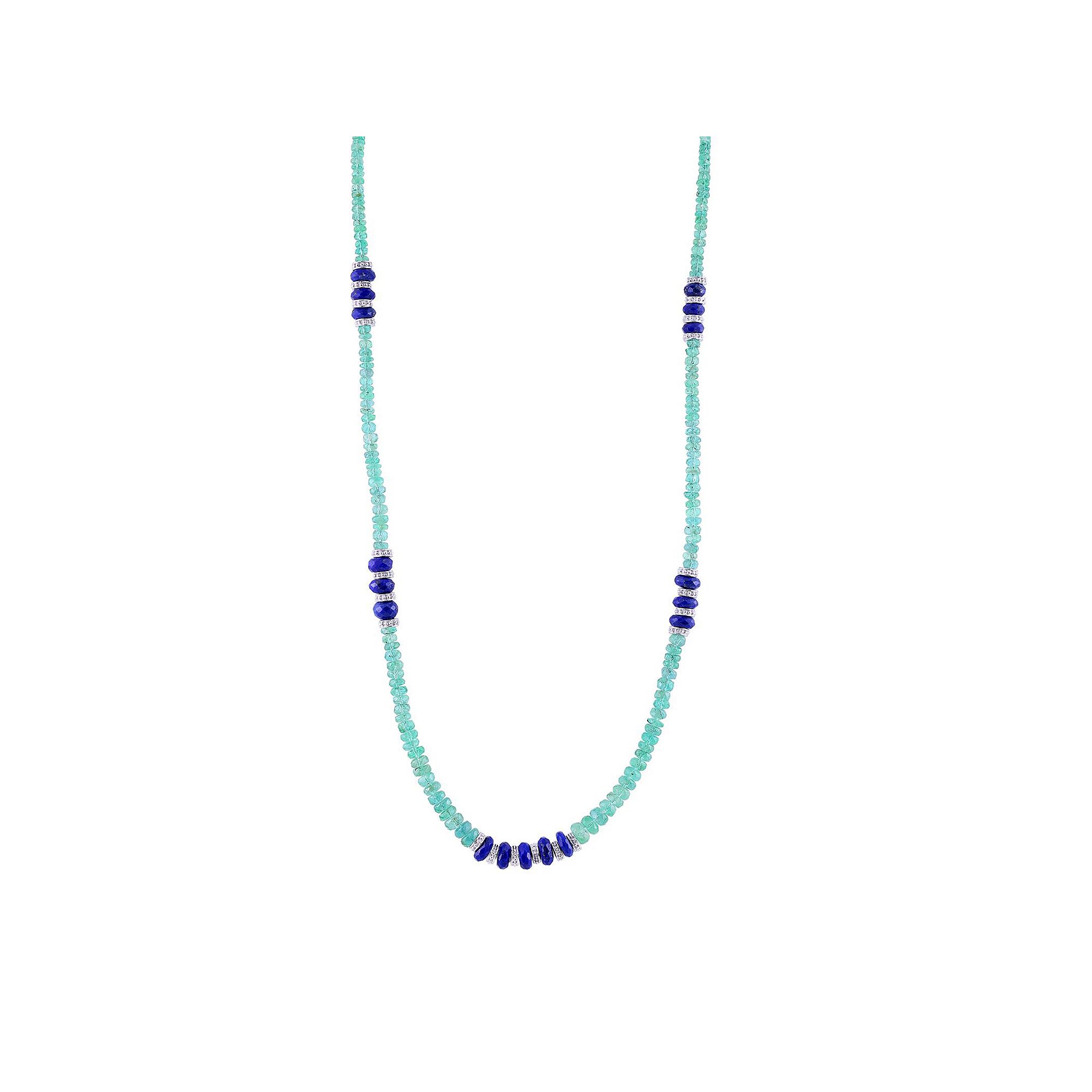 Gemistry Sterling Silver Gemstone Beaded Necklace, Womens, Size: 18, Gr
