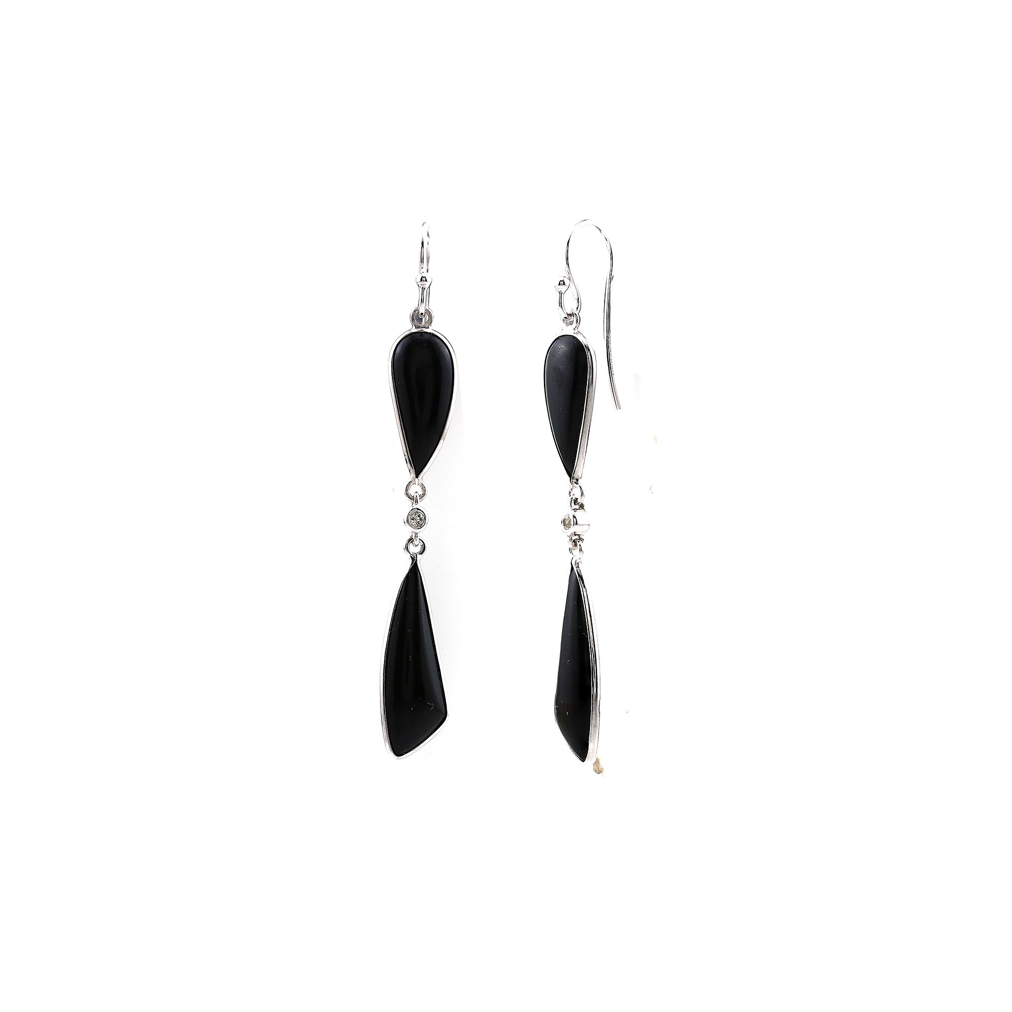 Gemistry Sterling Silver Gemstone Drop Earrings, Womens, Black Jade