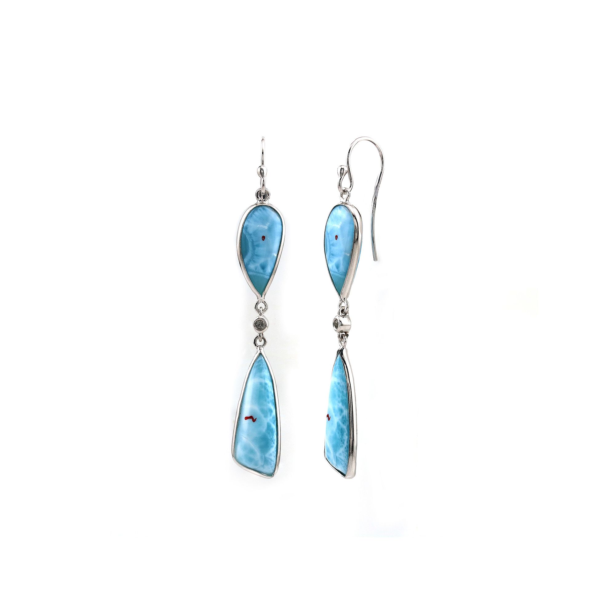 Gemistry Sterling Silver Gemstone Drop Earrings, Womens, Larimar