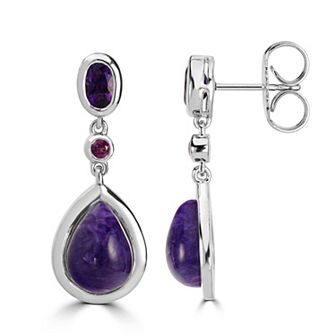 Gemistry Sterling Silver Gemstone Drop Earrings