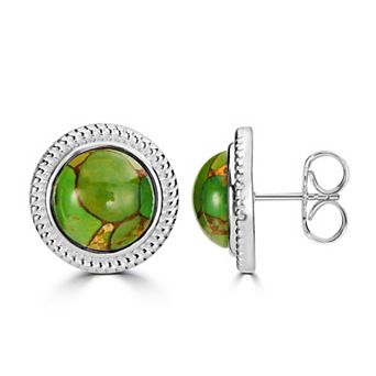 Gemistry Sterling Silver Genuine Turquoise Stud Earrings
