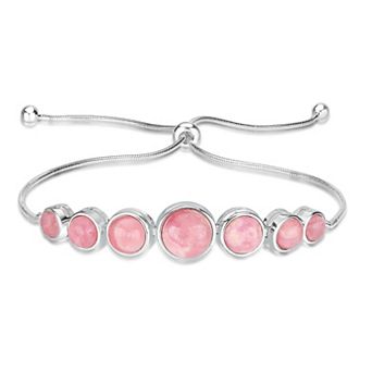 Gemistry Sterling Silver Gemstone Cabochon Adjustable Bracelet